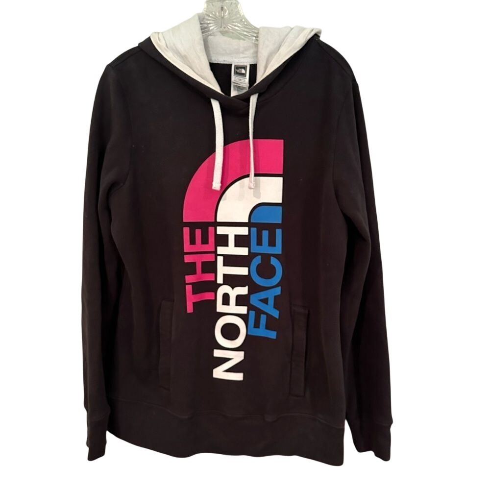 The North Face Hoodie Women's Large Black Gorpcore Streetwear‎ Retro Athleisure